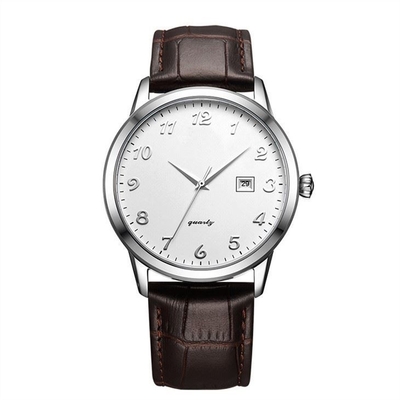 Leather Straps Chronograph Wrist Watch 42mm Dial 220mm Belt