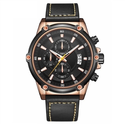 Business Calendar Quartz Sports Watch 38mm Surface 3ATM Waterproof