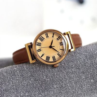 Roman Numerals Belt Quartz Battery Wristwatches Mineral Glass 30m Waterproof