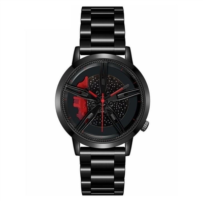 20mm Strap Stainless Steel Quartz Wrist Watch Skeleton Dial Male Steel ROHS