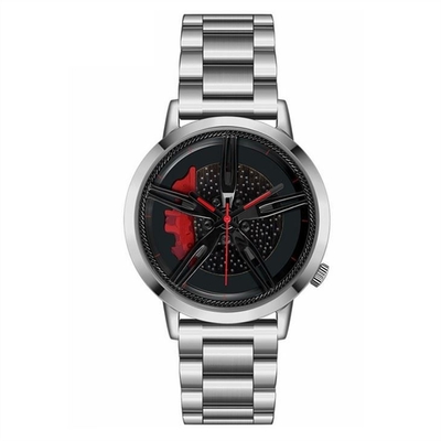 20mm Strap Stainless Steel Quartz Wrist Watch Skeleton Dial Male Steel ROHS