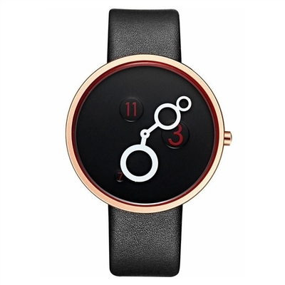 220mm Strap Women Quartz Watch PU Nubuck Leather Mineral Tempered Glass