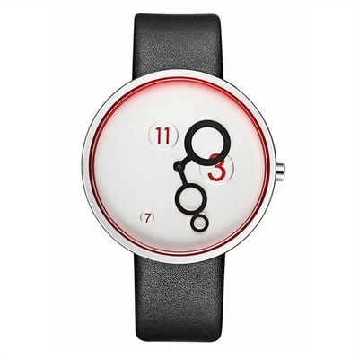220mm Strap Women Quartz Watch PU Nubuck Leather Mineral Tempered Glass