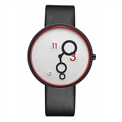 220mm Strap Women Quartz Watch PU Nubuck Leather Mineral Tempered Glass