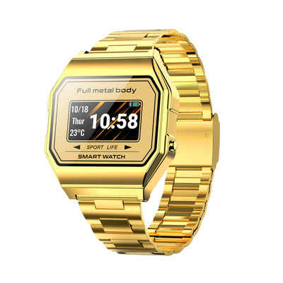 Metal Band Men'S Digital Watch Square 0.96inch Single Touch Analog Digital Watches