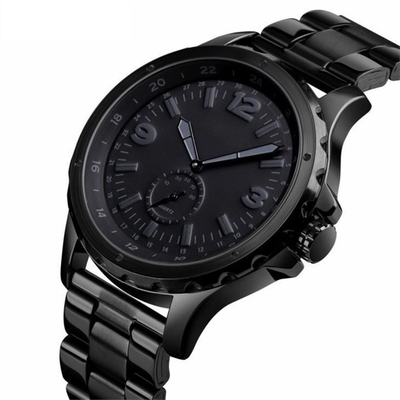 IP Black Electroplating Mens Quartz Watch Small Dial With 22mm SS Strap