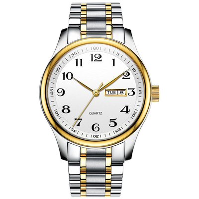 Couple Japanese Movement Waterproof Calendar Watch Stainless Steel