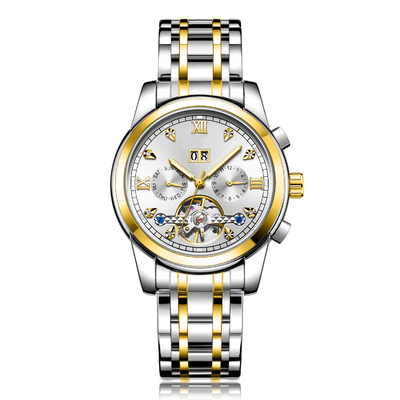 Business Timer Moonphase Men'S Tourbillon Calendar Automatic Mechanical Watch