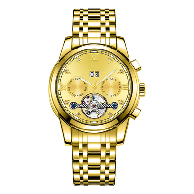 Business Timer Moonphase Men'S Tourbillon Calendar Automatic Mechanical Watch