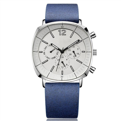 Men Casual Quartz Mechanical Watches Microfiber Strap Small Dial Square Shape