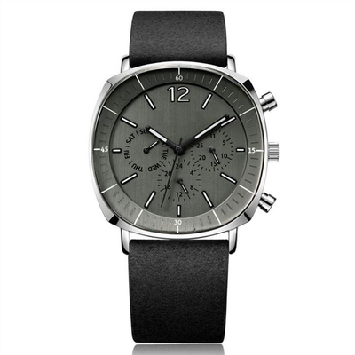 Men Casual Quartz Mechanical Watches Microfiber Strap Small Dial Square Shape