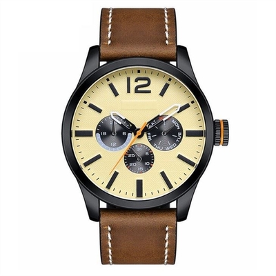 Men Fashion Sports Waterproof Quartz Watches Three Eye Large Dial Watch