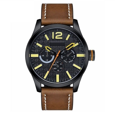 Men Fashion Sports Waterproof Quartz Watches Three Eye Large Dial Watch