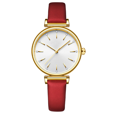 Alloy Quartz Women'S Leather Cuff Watch Leather Strap Luxury Ladies Watches