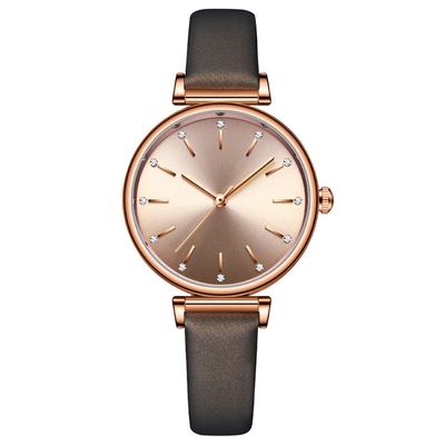 Alloy Quartz Women'S Leather Cuff Watch Leather Strap Luxury Ladies Watches