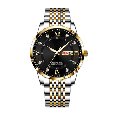 Seiko Movement Stainless Steel Chronograph Watch Butterfly Buckle Waterproof
