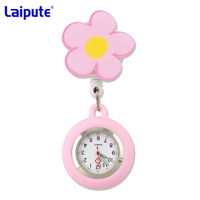 Digital Retractable Fob Watch Nurses Clip On Fob Watch Quartz Movement