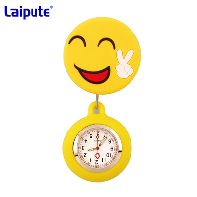 Digital Retractable Fob Watch Nurses Clip On Fob Watch Quartz Movement