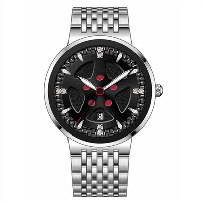 Waterproof Stainless Steel Chronograph Watch Thin Calendar Automatic Mechanical Watch