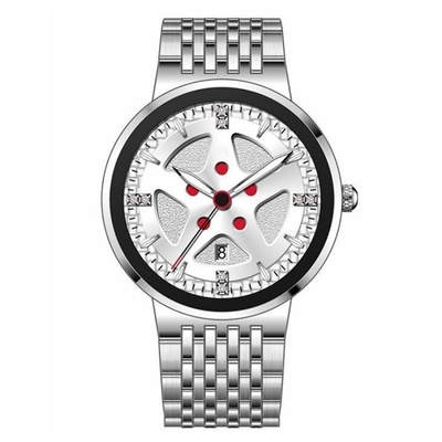 Waterproof Stainless Steel Chronograph Watch Thin Calendar Automatic Mechanical Watch